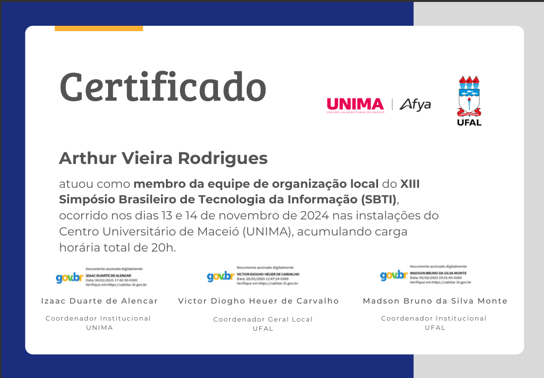 Certificado XIII SBTII